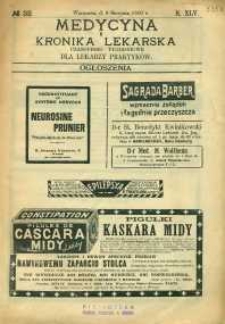 Medycyna i Kronika Lekarska : czasopismo tygodniowe dla lekarzy praktyków, 1910, R.45, nr 32