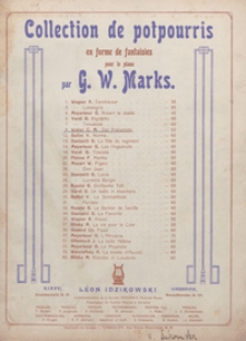 Potpourri sur des motifs de l'Opera : "Der Freischütz" de Weber : pour le piano / par G. W. Marks