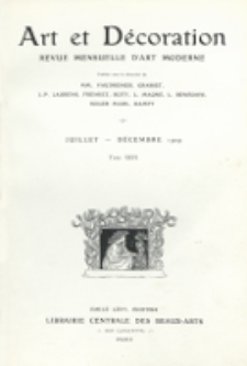 Art et Décoration : revue mensuelle d'art moderne. 1909, Tome XXVI juillet-décembre