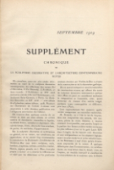 Art et décoration : revue mensuelle d'art moderne. 1909 Suppleément Chronique, septembre