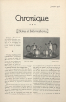 Art et décoration : revue mensuelle d'art moderne 1923, Chronique, janvier