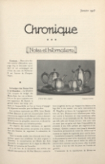 Art et décoration : revue mensuelle d'art moderne 1923, Chronique, janvier