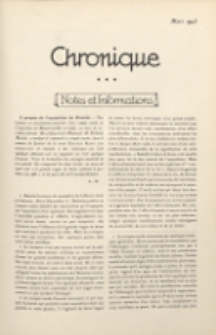 Art et décoration : revue mensuelle d'art moderne 1923, Chronique, mars