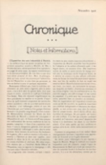 Art et Décoration : revue mensuelle d'art moderne. 1922 Chronique, novembre