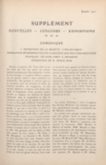 Art et décoration : revue mensuelle d'art moderne. 1911, Suppleément Chronique, janvier