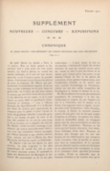 Art et décoration : revue mensuelle d'art moderne. 1911, Suppleément Chronique, février