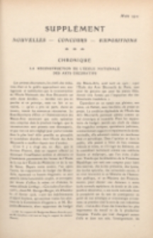 Art et décoration : revue mensuelle d'art moderne. 1911, Suppleément Chronique, mars