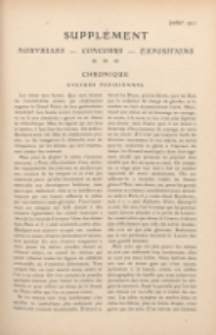 Art et décoration : revue mensuelle d'art moderne 1911. Supplément Chronique, juillet