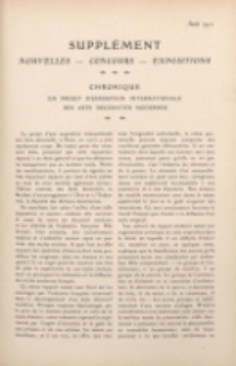 Art et décoration : revue mensuelle d'art moderne 1911. Supplément Chronique, aout