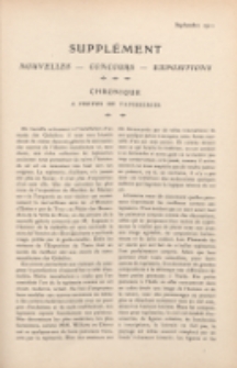 Art et décoration : revue mensuelle d'art moderne 1911. Supplément Chronique, septembre