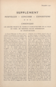 Art et décoration : revue mensuelle d'art moderne 1911. Supplément Chronique, novembre