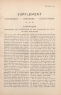 Art et décoration : revue mensuelle d'art moderne 1911. Supplément Chronique, décembre