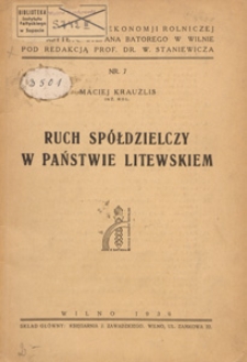 Ruch sp&oacute;łdzielczy w państwie litewskim
