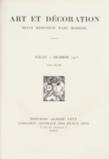 Art et décoration : revue mensuelle d'art moderne 1925, tome XLVIII, juillet-décember