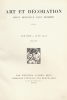 Art et d&eacute;coration : revue mensuelle d'art moderne. 1928, tome LIII, janvier-juin