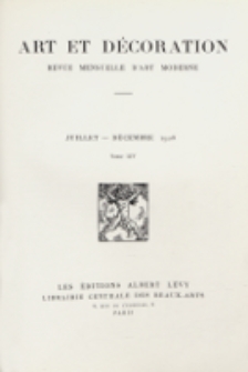 Art et décoration : revue mensuelle d'art moderne 1914, tome XXXV, janvier-juin