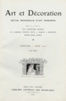 Art et décoration : revue mensuelle d'art moderne 1910, tome XXVII, janvier - juin