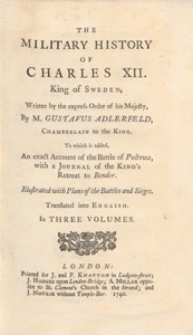 The military history of Charles XII T. 1