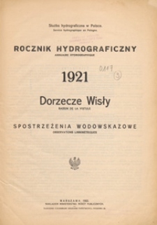 Rocznik Hydrograficzny : spostrzeżenia wodowskazowe. Dorzecze Wisły