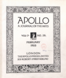 Apollo a Journal of the arts. 1928, Vol. 7, No 38