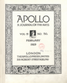 Apollo a Journal of the arts 1929, Vol. 9, No 50 February