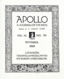 Apollo a Journal of the arts 1929, Vol. 10, No 58 October