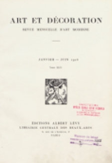Art et décoration : revue mensuelle d'art moderne. 1926, tome XLIX, janvier-juin