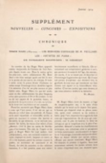 Art et décoration : revue mensuelle d'art moderne 1914. Suppément Chronique, janvier