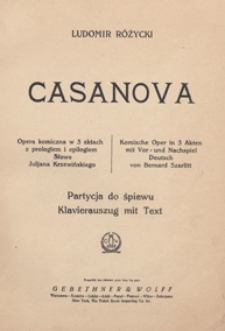 Casanova ; arja Caton z 3 aktu opery : Ges-dur : [op.47] : na sopran z tow. fortepianu / słowa J. Krzewińskiego ; tekst niem. B. Szarlitta