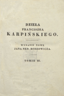 Dzieła Franciszka Karpińskiego. T. 3-5