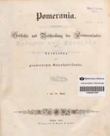 Pomerania : Geschichte und Beschreibung des Pommernlandes zur Förderung der pommersehen Vaterlandskunde. 1-3 Buch