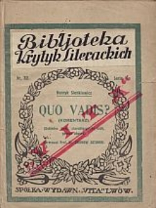 Henryk Sienkiewicz : Quo vadis? : (komentarz)