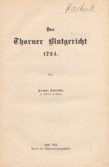 Das Thorner Blutgericht 1724