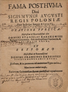 Fama Posthuma divi Sigismundi Augusti Regis Poloni&aelig;