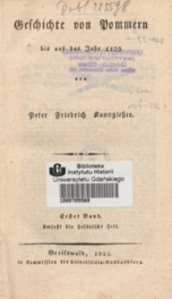 Geschichte von Pommern bis auf das Jahr 1129