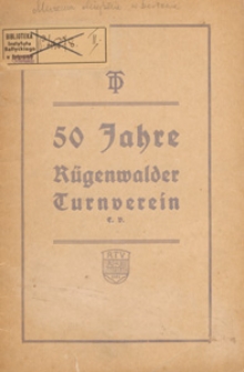 Festschrift zur 50-Jahr-Feier des Rügenwalder Turnvereins e.V. am 25. Oktober 1931