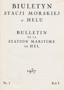 Biuletyn Stacji Morskiej w Helu 1937