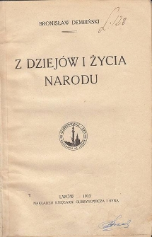 Z dziej&oacute;w i życia narodu