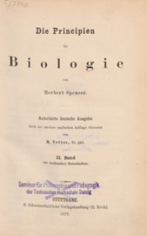 Die Principien der Biologie. Bd. 2