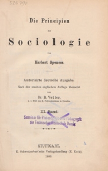 Die Principien der Sociologie. Bd. 3