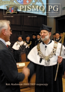 Pismo PG : pismo pracowników i studentów Politechniki Gdańskiej, 2008, R. 16, nr 8 (Listopad)