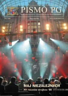 Pismo PG : pismo pracowników i studentów Politechniki Gdańskiej, 2008, R. 16, nr 5 (Maj)