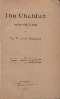 Ibn Chaldun : socjolog arabski XIV wieku