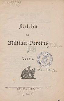 Statuten des Militair-Vereins zu Danzig