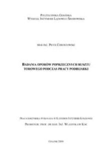Badania oporów poprzecznych rusztu torowego podczas pracy podbijarki
