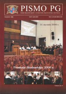 Pismo PG : pismo pracowników i studentów Politechniki Gdańskiej, 2006, R. 14, nr 3 (Marzec)