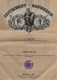Zeitschrift für Bauwesen, Jg. 3, H. 1-12 (1853)