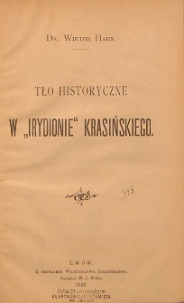 Tło historyczne w "Irydionie" Krasińskiego