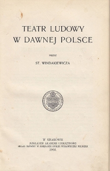 Teatr ludowy w dawnej Polsce
