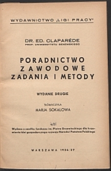 Poradnictwo zawodowe : zadania i metody